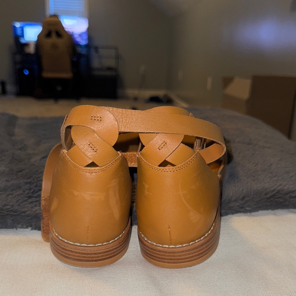 Franco Sarto Tan Leather Sandals - Picture 2 of 5